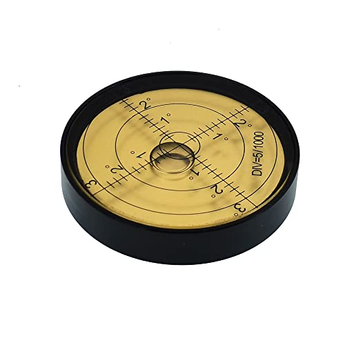 Aluminum alloy high-precision universal horizontal level instrument bubble level tool circle 2.4 inches 60mm (black（coppery）) - color: Black（coppery）