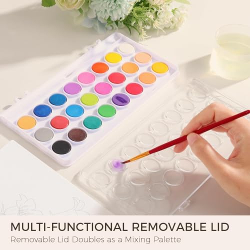 SKYDUE Watercolor Workbook for Beginners with 24 Paint Colors