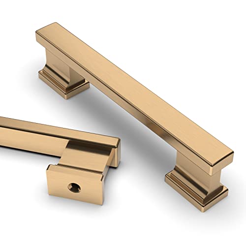 Asidrama 6 Pack 3.75 Inch(96mm) Champagne Bronze Kitchen Cabinet Handles, Brushed Brass Cabinet Pulls Gold Kitchen Cabinet Hardware for Cupboard Drawer Pulls - color: Champagne Bronze, size: 3.75" Hole Center, style: 6 Pack