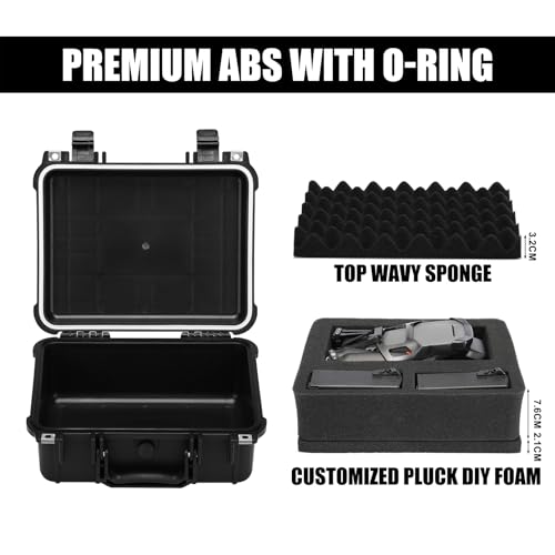 Mayouko 13.4" Waterproof Plastic Toolbox with Foam Insert, 13.4" x 11.6" x 6", IP67 Lockable Storage Box, Customizable Foam, Shockproof Hard Case Weatherproof Container, Protective Hard Camera Case - size: 13.4"Lx 11.6"Wx 6"H