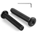20Pcs 1/4-20 Bolt, 1/4-20 x 1-3/4" Flat Head Hex Socket Cap Screws, 304 Stainless Steel 18-8 Furniture Bolts, Black Zinc Finish, Full Thread (with Hex Spanner) - size: 1/4x1-3/4