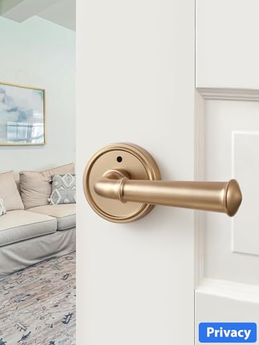 Door Handle Champagne Bronze Privacy Door Door Lever, 1 Pack - color: Champagne Bronze