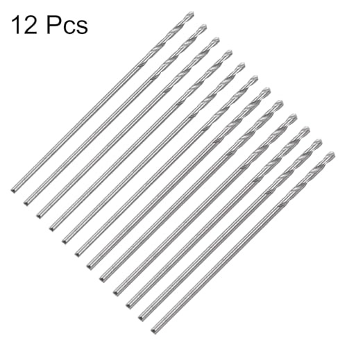 HARFINGTON 12pcs Micro Jobber Twist Drill Bits #72 0.6mm / 0.024" High Speed Steel HSS Mini Drilling Bit Tool for Stainless Steel Aluminum Wood Plastic - size: 0.6mm