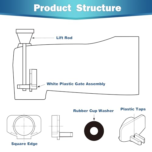 Enhon 2 Set Tub Spout Diverter Repair Kit (Brushed Nickel, Classic) | Includes 2 x Diverter Valve Stems, 2 x Cup Seals and 2 x Gates, Bathroom Shower Bathtub Leaky Faucet Repair Replacement Parts - color: Brushed Nickel