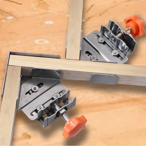 4 PCS Corner Clamps, 90 Degree Clamp, Stainless Steel Right Angle Fixing Clips with Adjustable Swing Corner for Woodworking