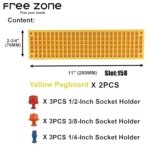 Free Zone Bit Organizer Set, 316-Hole 1/4" Hex Bit Toolbox Storage - color: Yellow