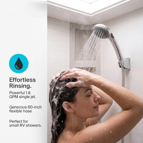 Dura Faucet DF-SA400K-CP RV Handheld Shower Head Hose Kit (Chrome) - color: Chrome Polished, size: Full Kit
