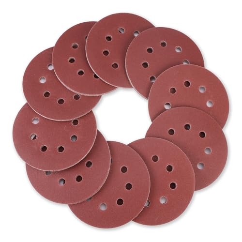 WORKPRO Sanding Discs, 5-Inch 180 Grit 8-Hole Hook and Loop, 100 Pack - style: 100PCS 5 Inch 180 Grit