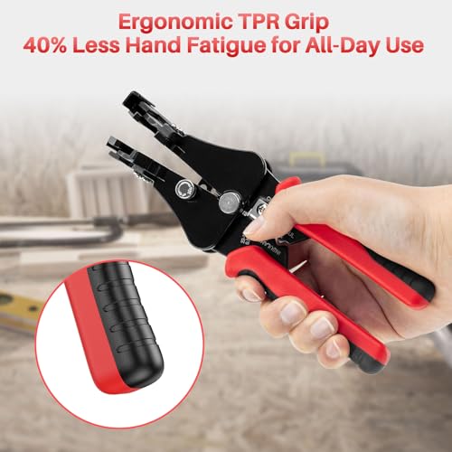GKG Automatic Wire Stripper, 3 In 1 Adjustable Stripper/Cutter/Crimping Tool, Heavy Duty Automatic Electrical Wire Strippers for 8-20 AWG Solid and 10-22 AWG Stranded