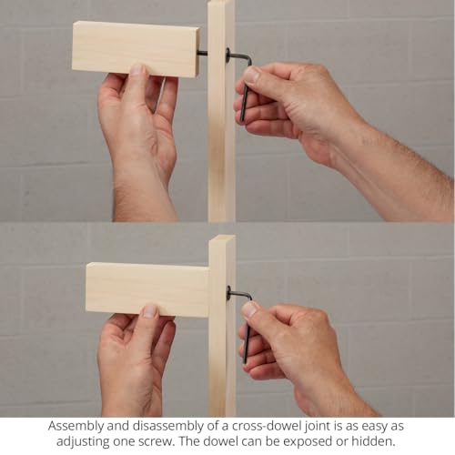 Woodpeckers Universal Cross Dowel Jig, Deluxe Kit, Includes 7 Drill Guide Bushings, USA Made, Accomodates All Cross-Dowel Sizes - UCDJ
