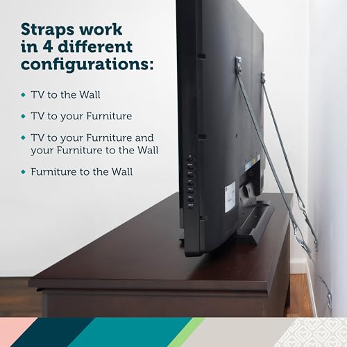 Safety 1st Furniture Strap, 4PK, One Size, Black, 4 Straps - size: 4 Straps