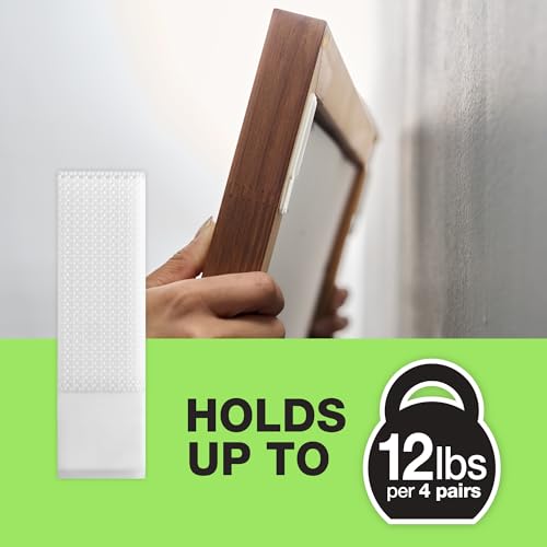 FrogTape reMOVEables Medium Picture Hanging Strips, 72 Pairs- 12lbs per 4 Pairs, Damage-Free Removeable Adhesive Wall Strips Picture Hangers for Mounting Frames, Canvas, Home Décor White (144 Pieces) - size: 72 Pairs, style: Medium