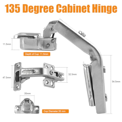 HBL' 165°& 135° Lazy Susan Cabinet Hinges, Two Doors Corner Cabinet Hinges - size: 1 Set