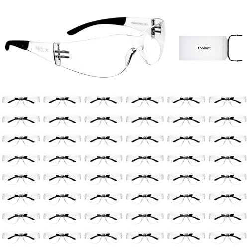toolant Bulk Safety Glasses with ANSI Z87.1 / UV 400 Standard, Clear and Smoke Grey - color: Clear