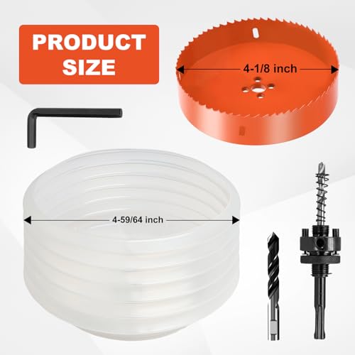 Storystore 4 1/8 inch Hole Saw for Recessed Lights with Dust Bowl Catcher - size: 4-1/8 inch