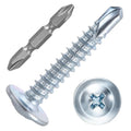 50Pcs #8x1-3/4 Sheet Metal Screws 410 Stainless Steel Silver - color: Blue and White, size: #8x1"