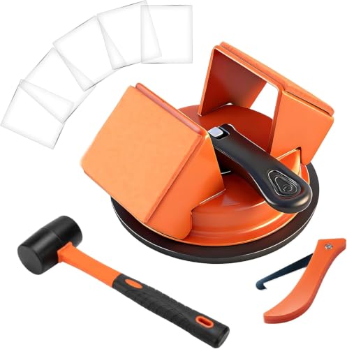 Floor Gap Fixer Tool Heavy Duty Suction Cup Lifter - Laminate, LVP, Vinyl & Hardwood Flooring Gap Repair Kit with Rubber Mallet & Nano Pads