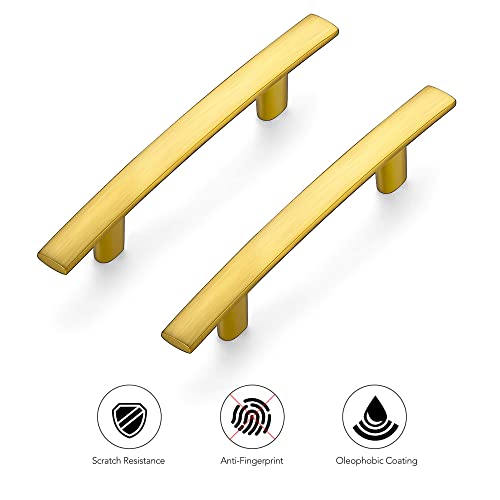 Ravinte Gold Cabinet Pulls Curved Drawer Handles, 3 Inch CC, 30 Pack - color: Gold