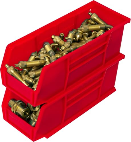 Akro-Mils 30224 AkroBins Plastic Storage Bins, 11"x 4"x 4", Red, 12-Pack - color: Red