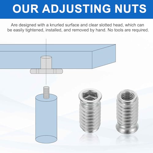 MECCANIXITY 6Pcs Threaded Inserts Nuts, M8x25mm Hex Socket Drive Nut Inserts for Wood - 304 Stainless Steel Screws Furniture Screw in Nuts Bolt Fastener Connector Wood - size: M8x25mm