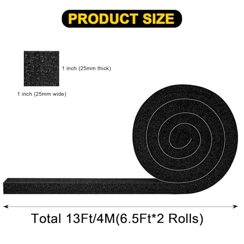 AC Window Seal 1inx1in Thick Foam Tape, Strong Adhesive, Open Cell - color: Black, size: AC-1 In x 1 In x 13Ft
