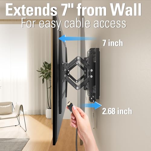 Mounting Dream Advanced Tilt TV Wall Mount for Most 42-90 Inch Flat TV | Universal TV Wall Mount Bracket with Full Extension up to 7 inch, Fits 16", 24", 32" Studs, Max VESA 800x400mm and 120LBS - size: Advanced Tilt for 42"-90" TV & 16"/24"/32" Studs