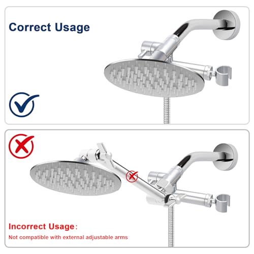 NearMoon Solid Brass Shower Arm Diverter with Handheld Mount, G1/2 3-Way Diverter Valve with Holder Bathroom Universal System Replacement Part for Hand and Fixed Shower Head (Chrome Finish) - color: Chrome Finish