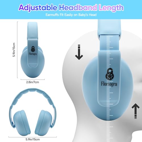 Floriogra Baby Headphones for Noise - [Upgraded Friendly Version] Infant Ear Muffs Noise Protection - Toddler Noise Cancelling Headphones - Baby Ear Protection for 3 Months to 3 Years - color: Blue