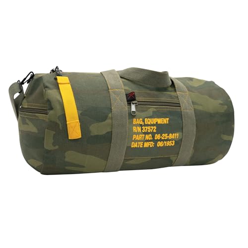 Rothco Canvas Equipment Bag, Heavyweight Cotton Carryall - color: Woodland Camo, size: 19 Inches