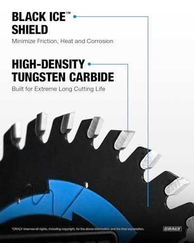 CRALY 3-3/8 Inch 36 Teeth Fine Finish Wood Cutting Circular Saw Blade, 15mm Arbor, Carbide Tipped, Thin Kerf, Black Ice™, for Plywood, MDF, OSB, Laminated, 3-Pack(C0336FF-3) - size: 3-3/8 inch, 0.591 inch arbor, 36T*3