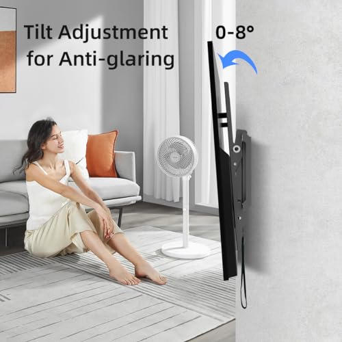 Suptek Tilt TV Wall Mount Bracket for Most 37-82 inch TV, Universal Mount with Max 600x400mm VESA and 132lbs Loading Capacity, Fits Studs 24" Apart, Low Profile with Magnetic Bubble Level (MT5082) - size: 37"-82" TV - for wood studs up to 24"