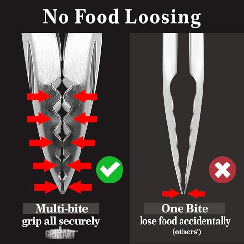 GRILLART BBQ Tools Grill Tools Set -18Inch Grilling Tools BBQ Set - Grill Accessories w/BBQ Tongs, Spatula, Fork, Brush- Stainless Grill Kit Grilling Set - Gift Ideas BBQ Accessories Gifts for Men Dad