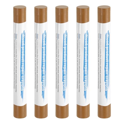 HARFINGTON 5pcs Wood Filler Sticks Wooden Wax Touch Up Furniture Repair Crayons for Scratch Hole Wood, Golden Grain - color: Golden Grain