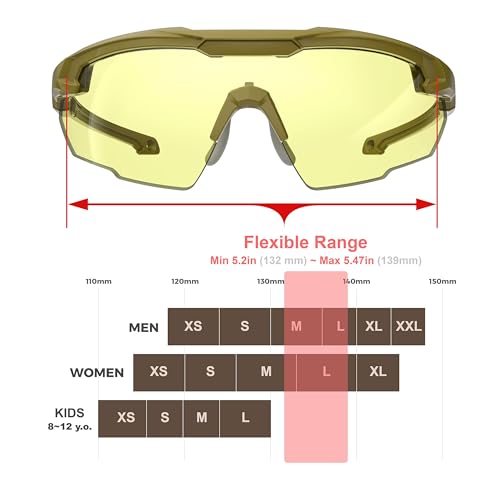 HTS HUNTERSKY Ballistic Tactical Shooting Glasses ANSI Z87+ UV400 Protective Eyewear - color: Green Yellow