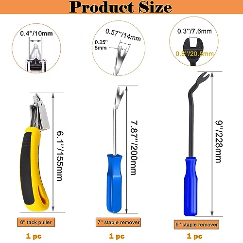 3Pcs Heavy Duty Upholstery and Construction Staple Remover with Tack Puller Tool, Nail Puller, Carpet Remover, for Removing All Kinds of Staples - style: 3 PCS