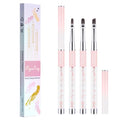 3PCS Nail Art Clean Up Brushes -Round/Angled Nail Brushes for Cleaning Polish Mistakes on the Cuticles, Brushes for Nail Art and Designs Painting DIY - color: Pink