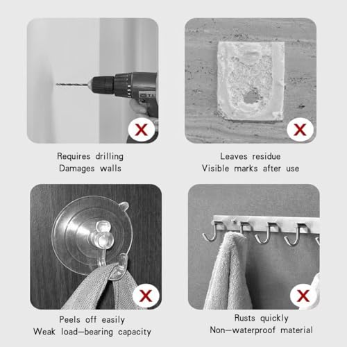 Adhesive Wall Hook, Set Heavy-Duty Thickened self-Adhesive Hook，16Pcs，33lb max Loading，Transparent, Waterproof, Bathroom, Outdoor, Kitchen, Doors, Practical Tools. - size: 2.3″*2.3″ 33lb max