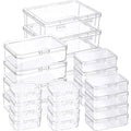 SATINIOR 24 Pcs Small Clear Plastic Container Box, Multiple Sizes - size: Multiple Sizes