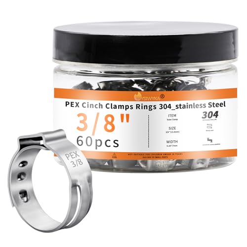 60pcs 3/8 pex crimp rings for PEX Tubing Pipe Fitting Connections - color: 60 Pcs, size: 3/8 inch