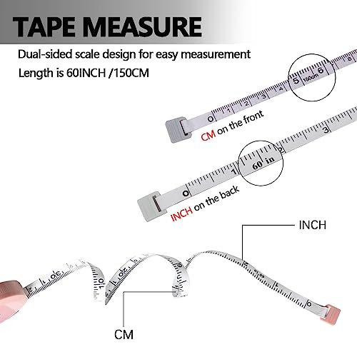 3 Pack Tape Measures Retractable Measuring Tape for Body, 60-Inch 1.5 Meter Dual Sided Flexible Ruler for Craft Fabric Cloth Sewing Tailor Weight Loss Body Measuring Tape (Macaron Blue, Pink, Green) - color: Macaron Blue, Pink, Green