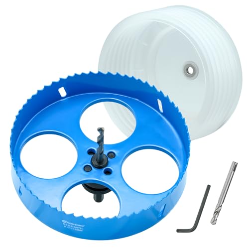 6.25 Hole Saw for Recessed Lights, 6-1/4 Hole Saw Dust Bowl for Recessed Lighting 6 Inch, with Bi-Metal Wood Metal Drywall Hole Cutter - style: 6-1/4"（159mm）& Dust Bowl