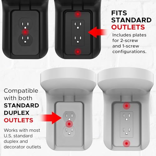 Sound Bass ERA100 Shelf Wall Outlet AC, Black, Plug Mount Organizer - color: Black