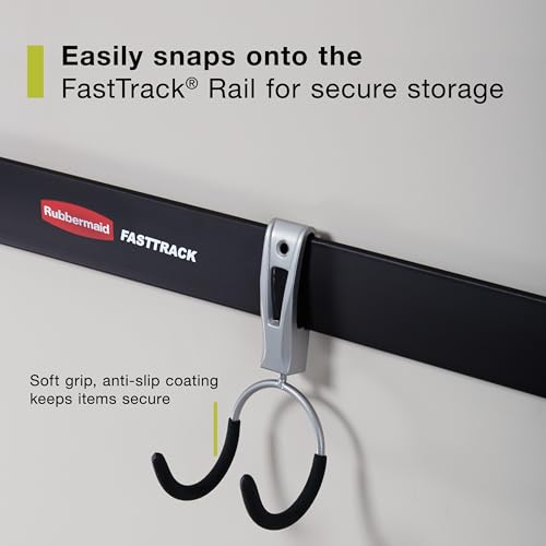 Rubbermaid FastTrack Compact Hook for Garage Organization, Soft Grip, Ideal For Cords/Ropes/Small Hoses/Camping Chairs - style: Compact Hook