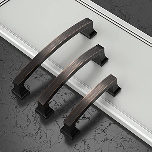 Asidrama 10 Pack 3 Inch(76mm) Hole Centers Kitchen Cabinet Handles, Oil Rubbed Bronze Cabinet Pulls Kitchen Cabinet Hardware for Cupboard Drawer Pulls - color: Oil Rubbed Bronze, size: 3" Hole Center, style: 10 Pack