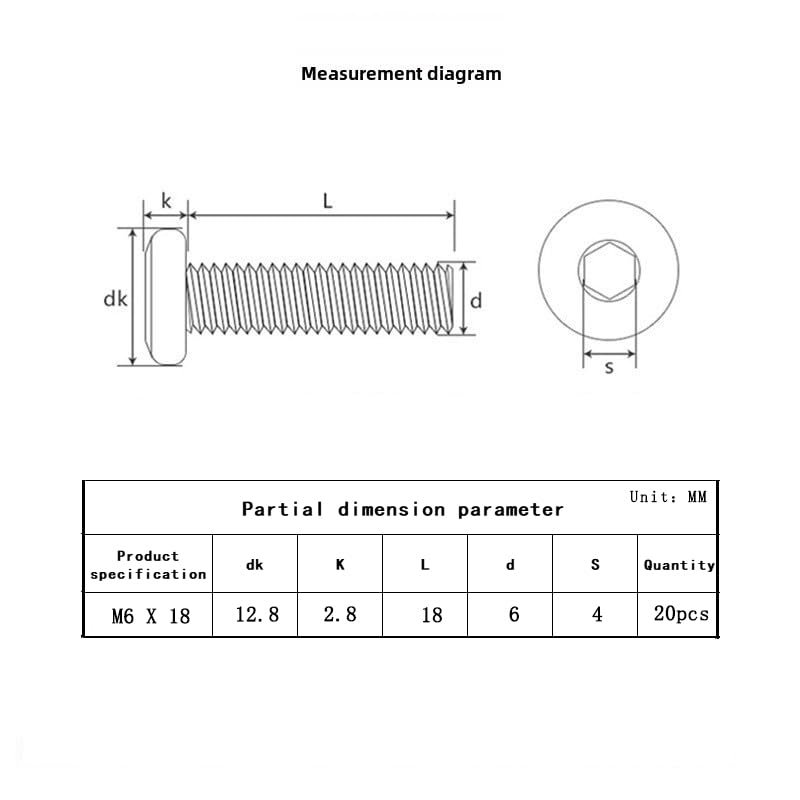 Metuja M6-1.0 x 18mm,20-Pack Black Flat Head Hex Socket Cap Screw Bolts,304 Stainless Steel,Fully Threaded M6 Bolts,Metric Fasteners for Furniture - size: M6-1.0x18mm