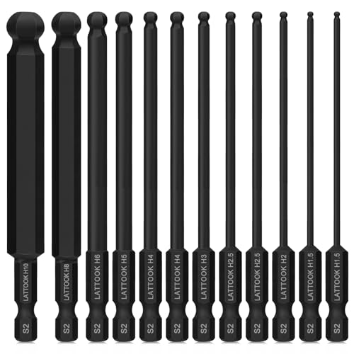 Metric Ball End Hex Head Allen Wrench Drill Bit Set - style: 12PCS Ball Hex Bits 100MM