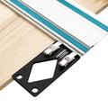 Track Saw Guide Rail Square CNC-Machined Track Saw Square Guide with Edge Support, 90° Right Angle Cutting Tool Compatible with Festool and Makita Compact Parallel Guide System Accessory - color: Black