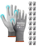 PACIFIC PPE PU Coated Grip Work Gloves, Touchscreen, Seamless Knit, XL - color: Gery (18 Pairs), size: X-Large(Fits like L)