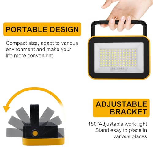 2-Pack 40W Rechargeable LED Work Lights, Portable Flood Light