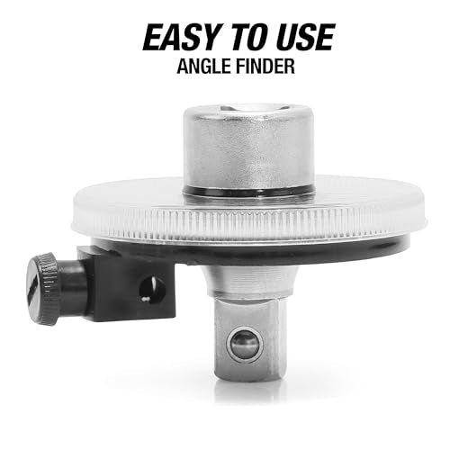 OEMTOOLS 25424 1/2 Inch Torque Angle Gauge, Meter for Precision Angular Tightening, 360 Degree Wheel, Adjustable Angle Measuring Tool Angle Tool Gauge Set - style: Angle Meter